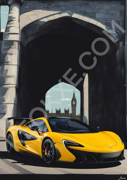 McLaren Artwork Print | High Glossy/Matte Finish | A4 A3 A5 Sizes | Unique Decor