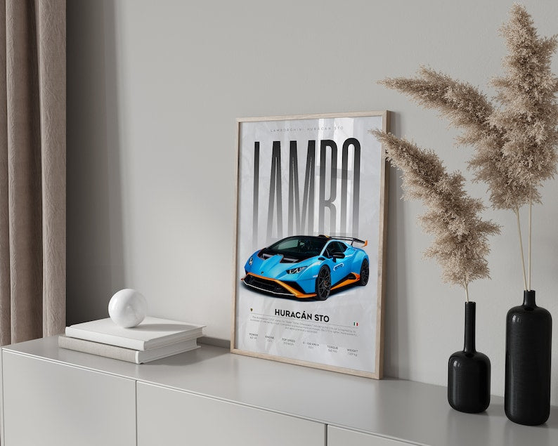 Lamborghini Huracán STO Digital Download | Hyper Car Poster_driver_clothing_drivi.store