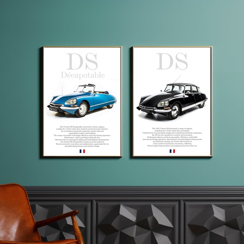 Citroen DS Classic French Car Poster