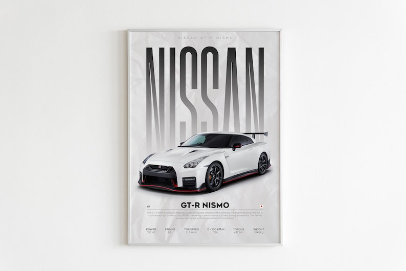 Nissan GT-R Nismo: Iconic Hyper Car Poster_driver_clothing_drivi.store