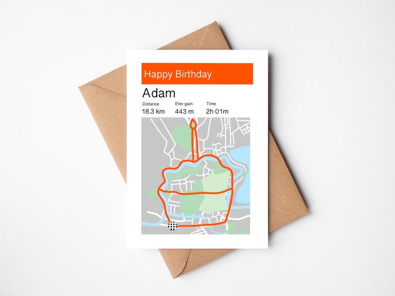 Personalized Strava-Style Birthday Card for Runners and Cyclists_driver_clothing_drivi.store