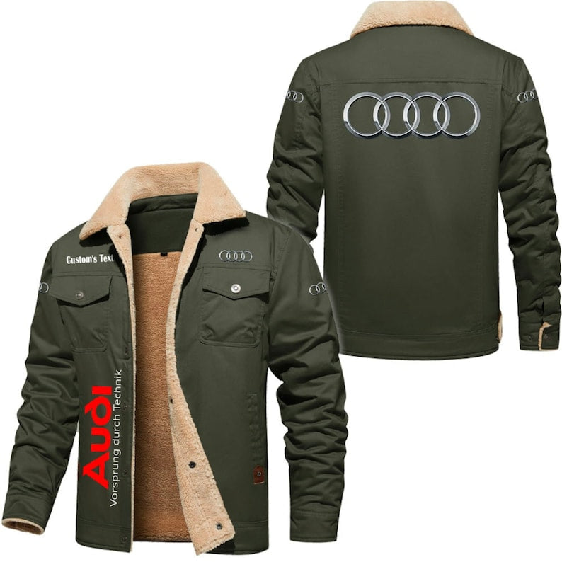 Audi Cargo Fleece-Lined Cotton Jacket, Customizable_driver_apparel_drivi.store