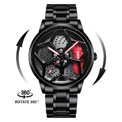 Gyro - Lambo Tei Racing Alloy Wheel Watch, Car Enthusiastic Accessories.