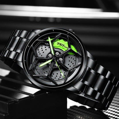 Gyro - Lambo Tei Racing Alloy Wheel Watch, Car Enthusiastic Accessories.