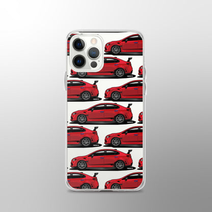 Subaru WRX STI Clear iPhone Case - Pure Red