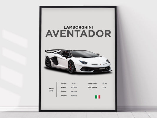 Lamborghini Aventador Poster Print, Boys Room Decor, Home Office Art, Room Decor, Digital Posters, Car Posters