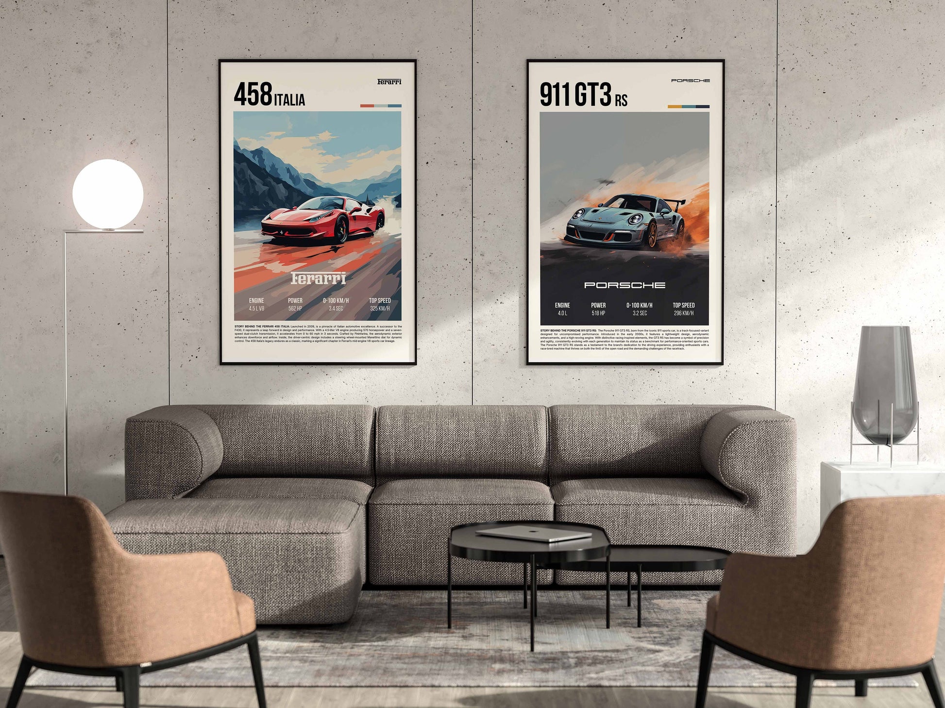 Porsche 911 GT3 RS Art - Retro Sports Car Poster, High-Performance Enthusiast Decor, Nostalgic Garage Wall Print, JDM Guys