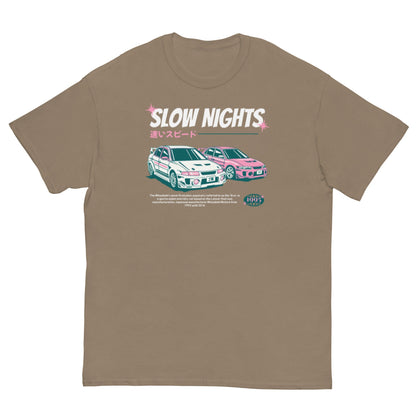 Mitsubishi EVO "Slow Nights - Fast Speeds" JDM T-Shirt