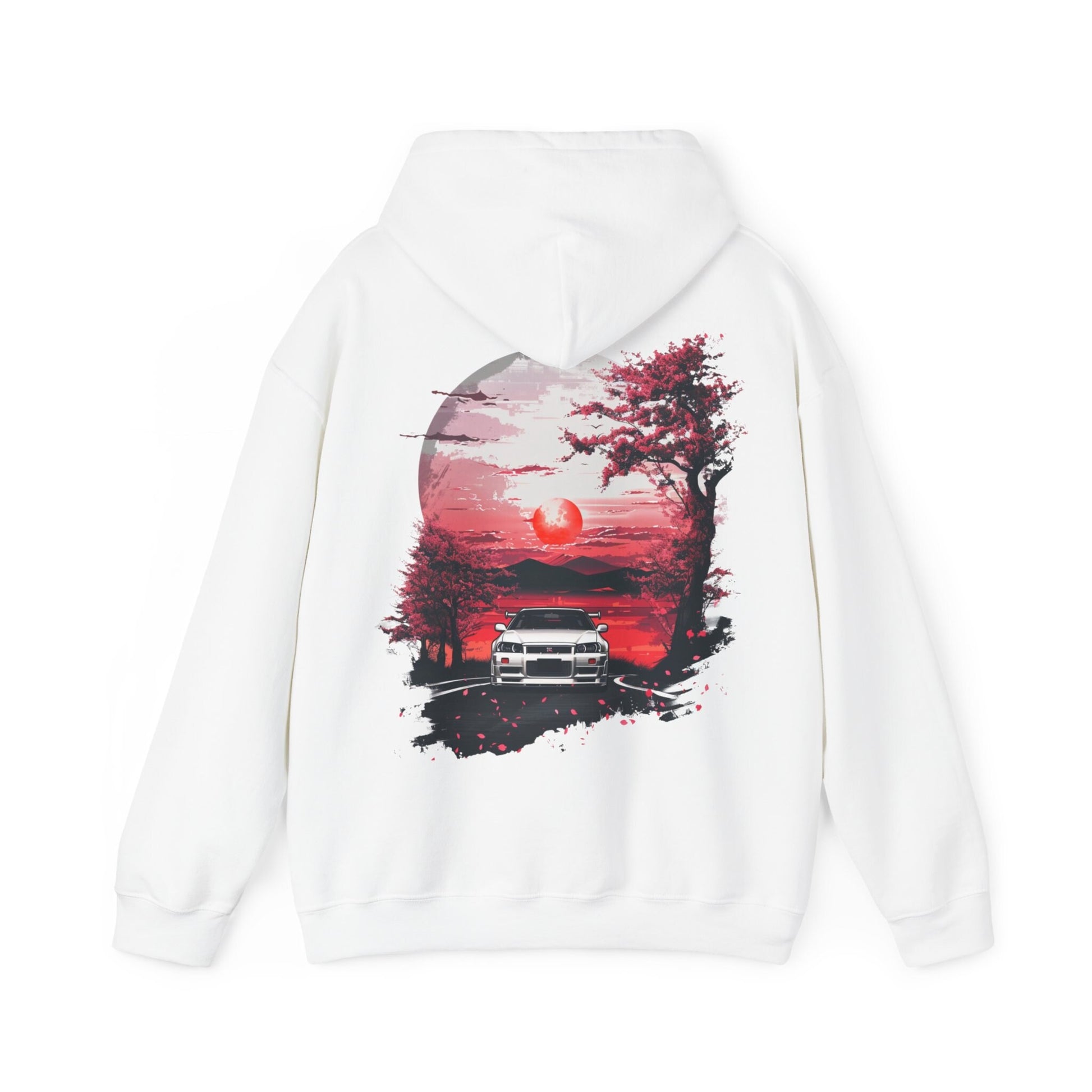 Jdm Hoodie | R34 GTR Hoodie | Sunset Mountains Design | Cars | Gift For Him