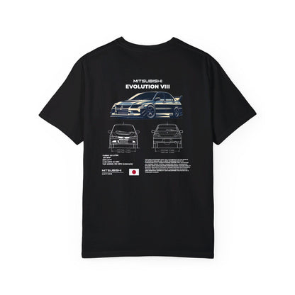 Mitsubishi Evo 8 Spec Shirt - JDM Performance Tee, Cool Unisex Top, Casual Car Enthusiast Shirt, Unique Graphic Racing Apparel