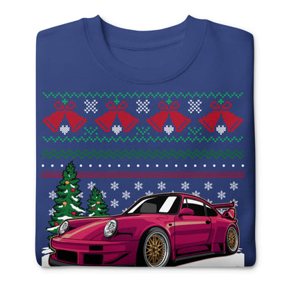 Ugly Christmas Sweater - Porsche 911 964 in Red - Ugly Xmas Sweater - Car Guy Holiday Gift, Funny Christmas Gift, Porsche Gift, 911 Gift