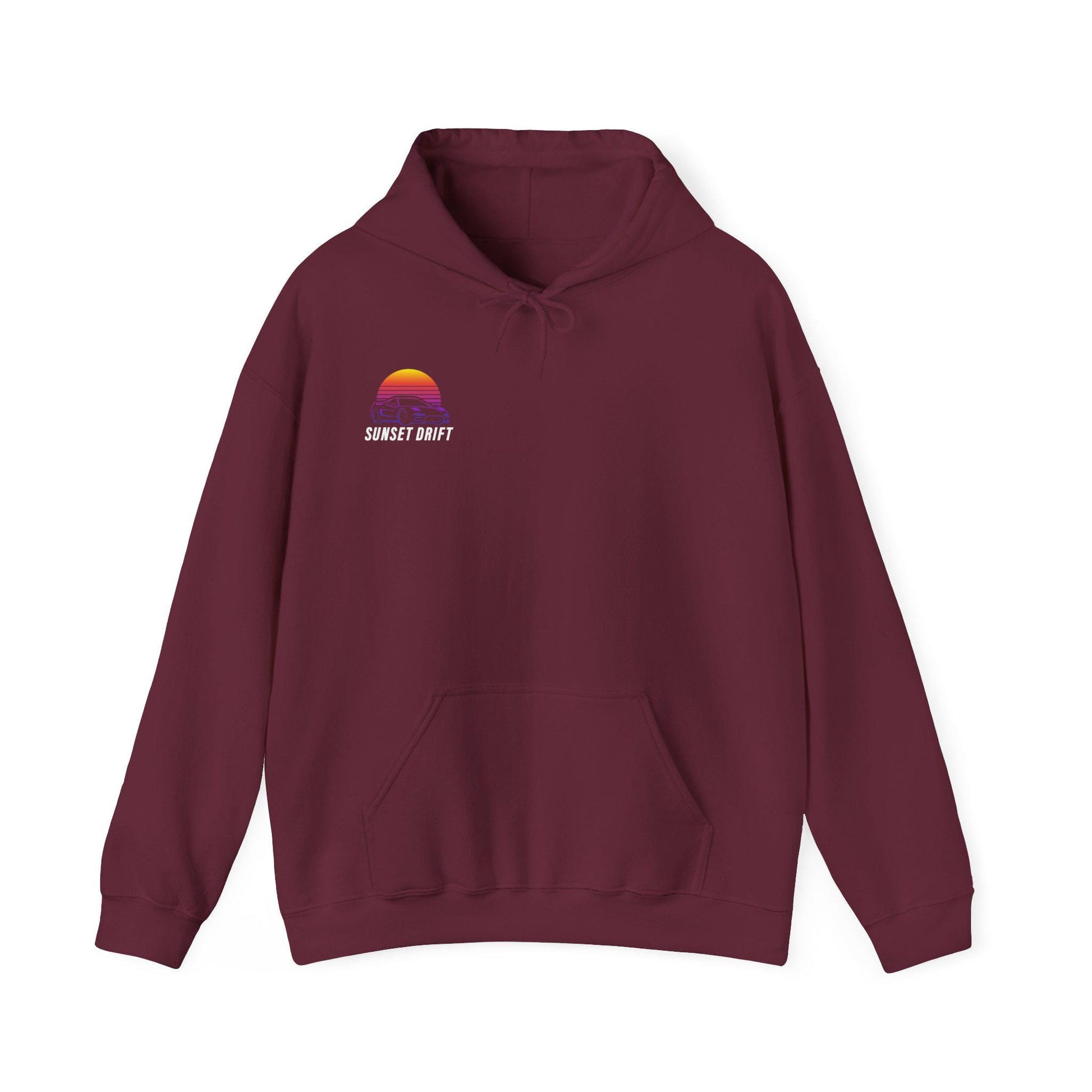 Sunset Drift Rise and Shine 80s Synthwave Unisex Hoodie