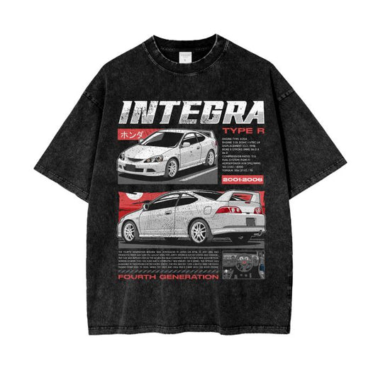 Integra Type R (DC5) - Vintage T-Shirt - Oversize & Heavyweight - Premium Cut - Car Guy Holiday Gift - JDM Honda - Integra Hoodie, DC2, EG6